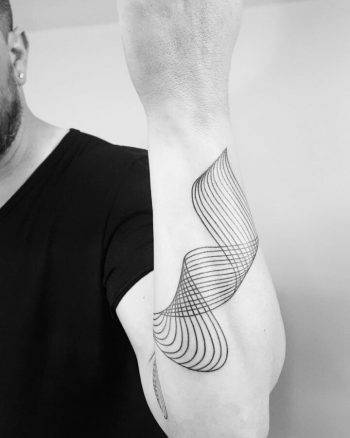 Wavy lines tattoo
