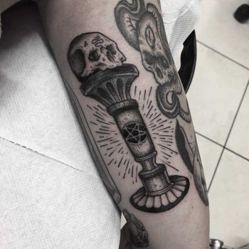 Witch candle holder tattoo