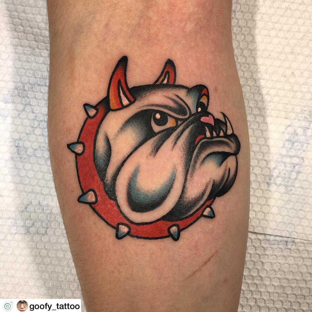 American bulldog Spike by Goofy Tattoo 