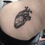 Anatomical heart tattoo by Jay Lester