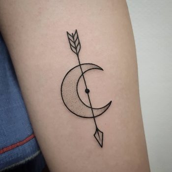 Arrow and moon done at Mu Body Arts Studio