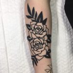 Black and white rose tattoo by Ssik Boy