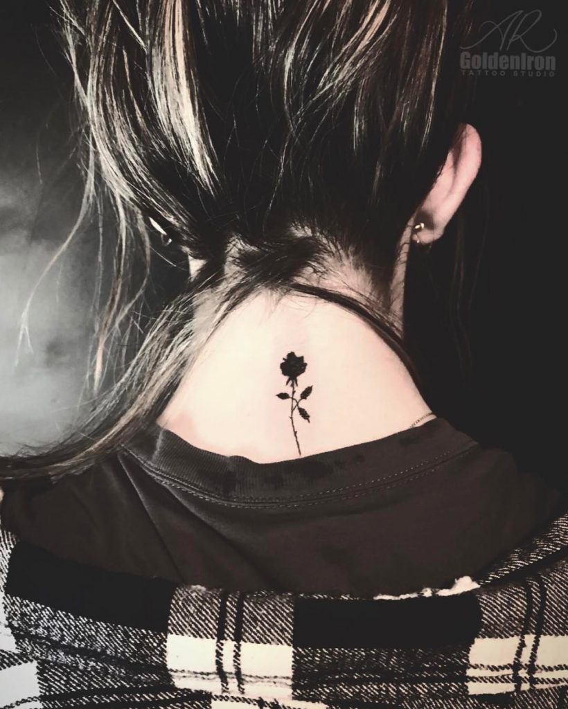Blackout rose tattoo by Alex Attg