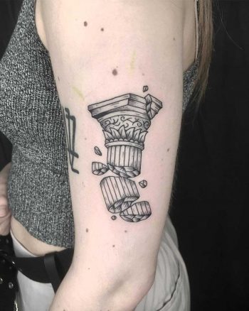 Broken pillar tattoo