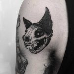 Cat skull done at Primordial Pain Tattoo