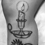 Chandelier and candle tattoo