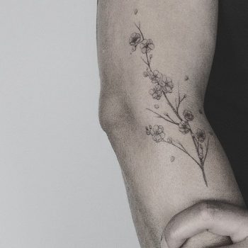 Crystal and wildflowers tattoo - Tattoogrid.net