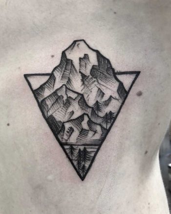 Cliff in a triangle tattoo