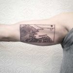 Coastal scenery tattoo by Johno Tattooer