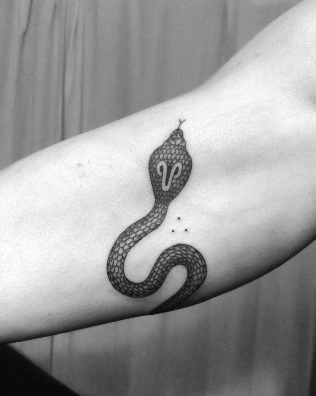 Cobra tattoo on the bicep