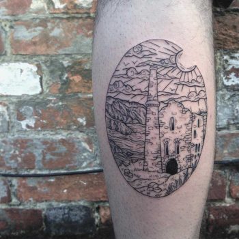 Cornish tin mine tattoo