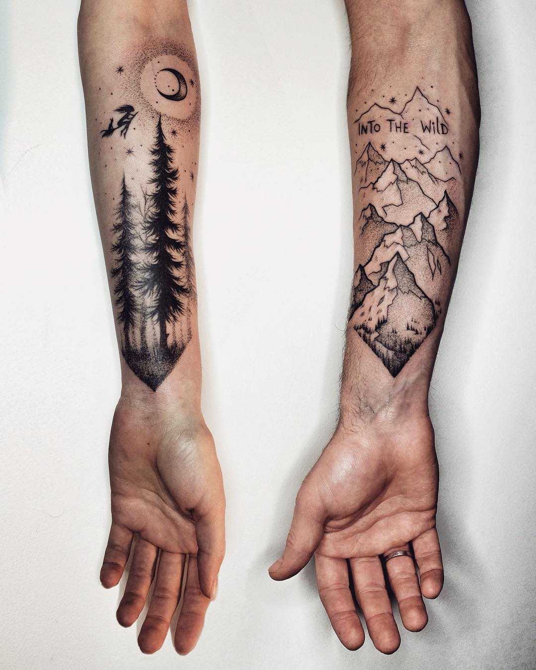 Couple tattoo by Sasha Tattooing