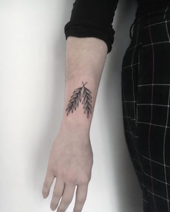Crossed wheat ears tattoo