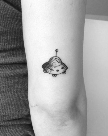 Cute flying saucer tattoo