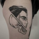 Dead and alive head tattoo
