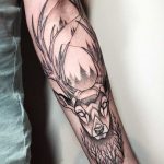 Deer tattoo on the forearm by Sasha Tattooing