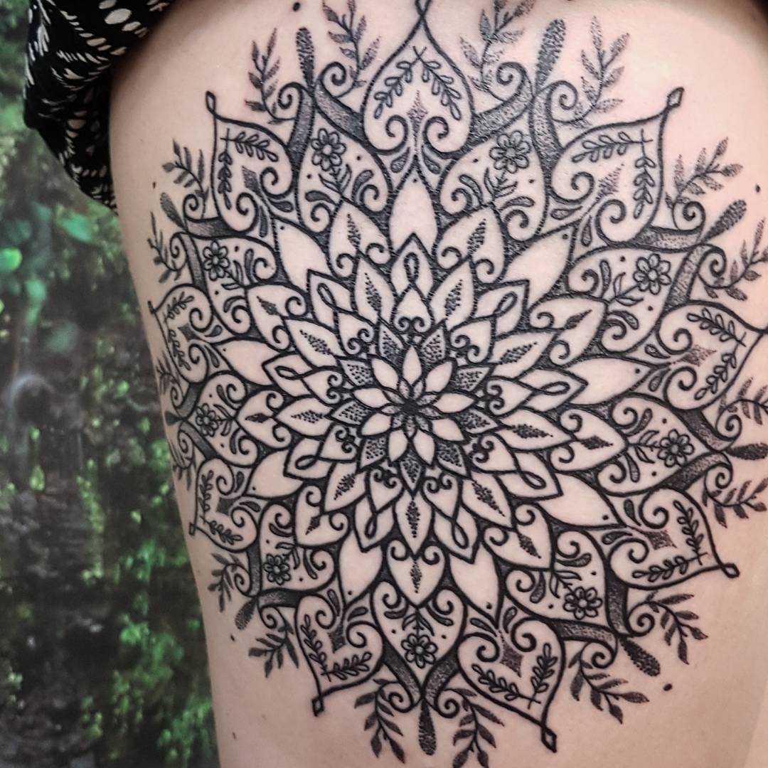 Mandala, flower, sanskrift, symetri... - OpenDream