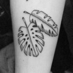 Double Monstera leaf tattoo