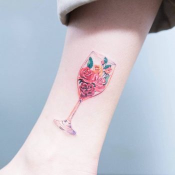 Floral glass tattoo