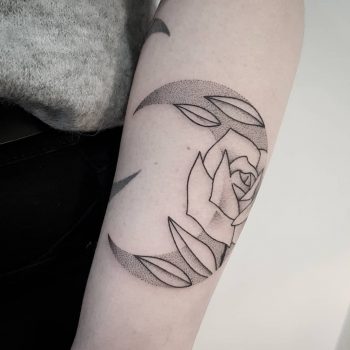 Floral moon done at Mu Body Arts