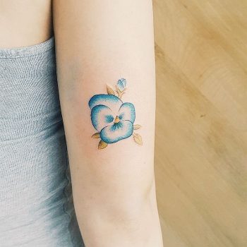 Flower tattoo by Michael Baker