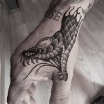 Freehand snake tattoo done at True Body Art