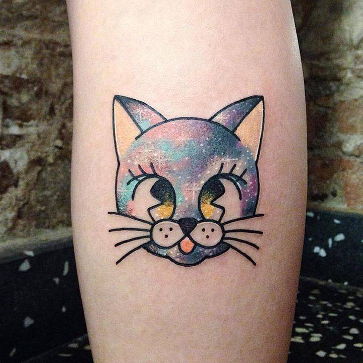 Galaxy cat tattoo