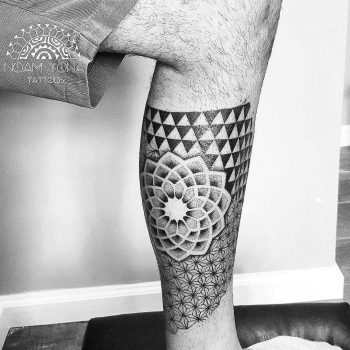 Geometric pattern and mandala tattoo