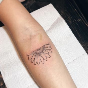 Half sunflower tattoo
