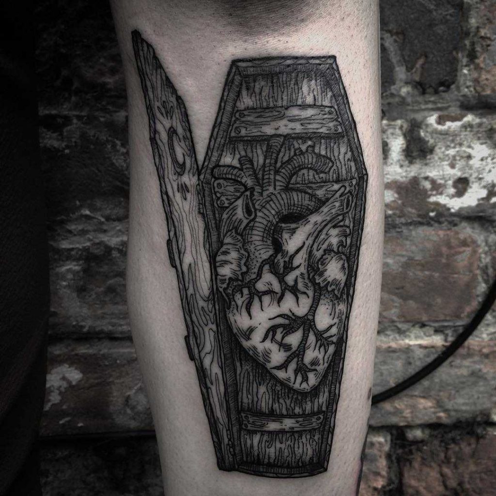 Lebanese cedar tree tattoo by Annelie Fransson