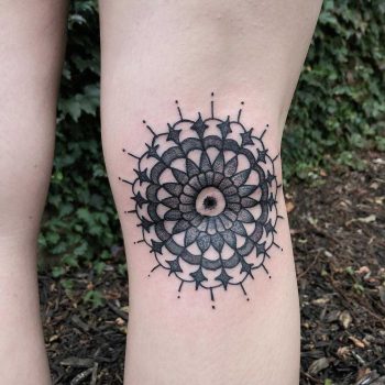 Knee ditch mandala tattoo