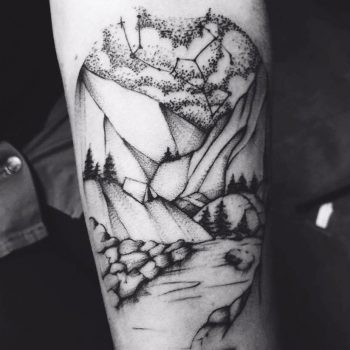 Landscape and constellation piece by Helen X