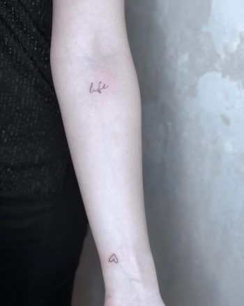 Life and heart tattoo