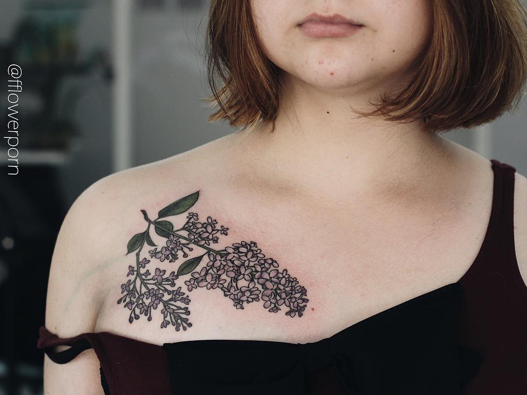 Lilac chest piece by Olga Nekrasova