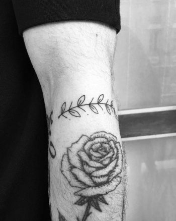 Little branch tattoo on the forearm