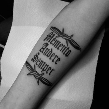 Memento audere semper tattoo