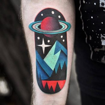 Mountains and Jupiter by David Côté