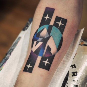 Mountains and stars tattoo by David Côté