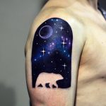 Negative space polar bear tattoo