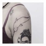 Outline narwhal tattoo