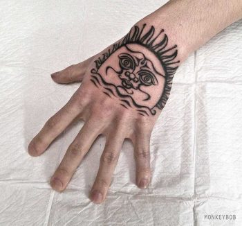 Personalized sun tattoo by Monkey Bob