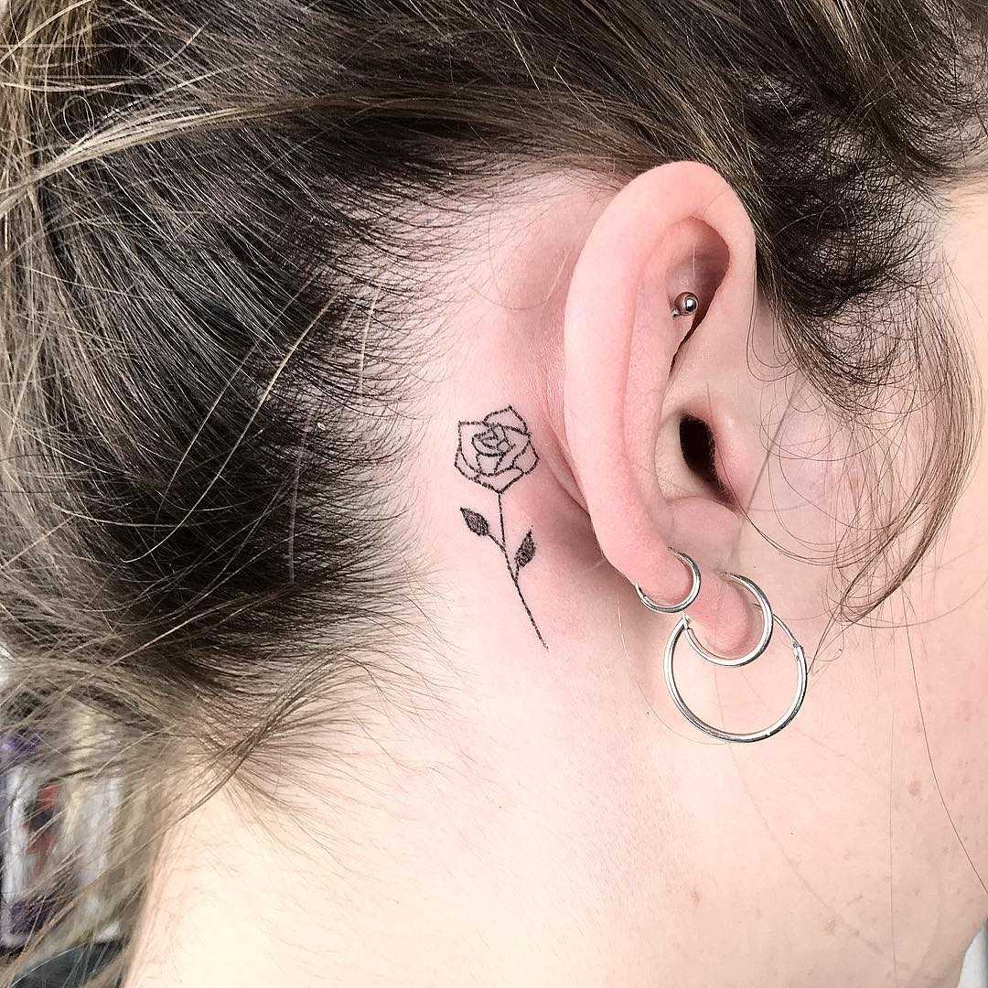 Front Ear Rose Tattoo | TikTok