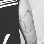 Sardinien contours tattoo done by Nerdy Match Loredana