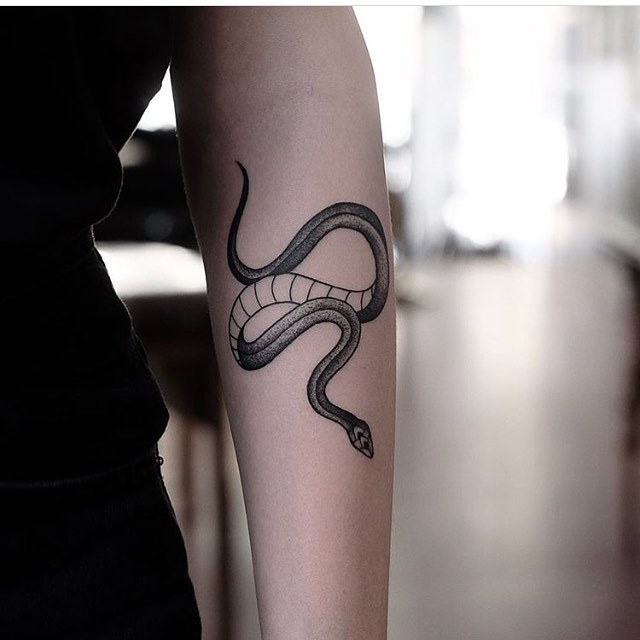 Serpent tattoo by Jonas Ribeiro