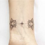 Simple double Lotus bracelet tattoo