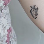 Small anatomical heart tattoo