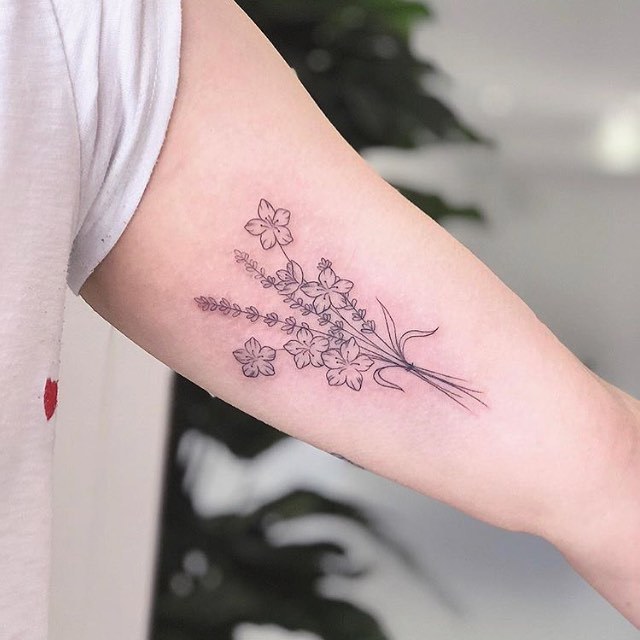 Small floral bundle by Gee Hawkes Tattoo