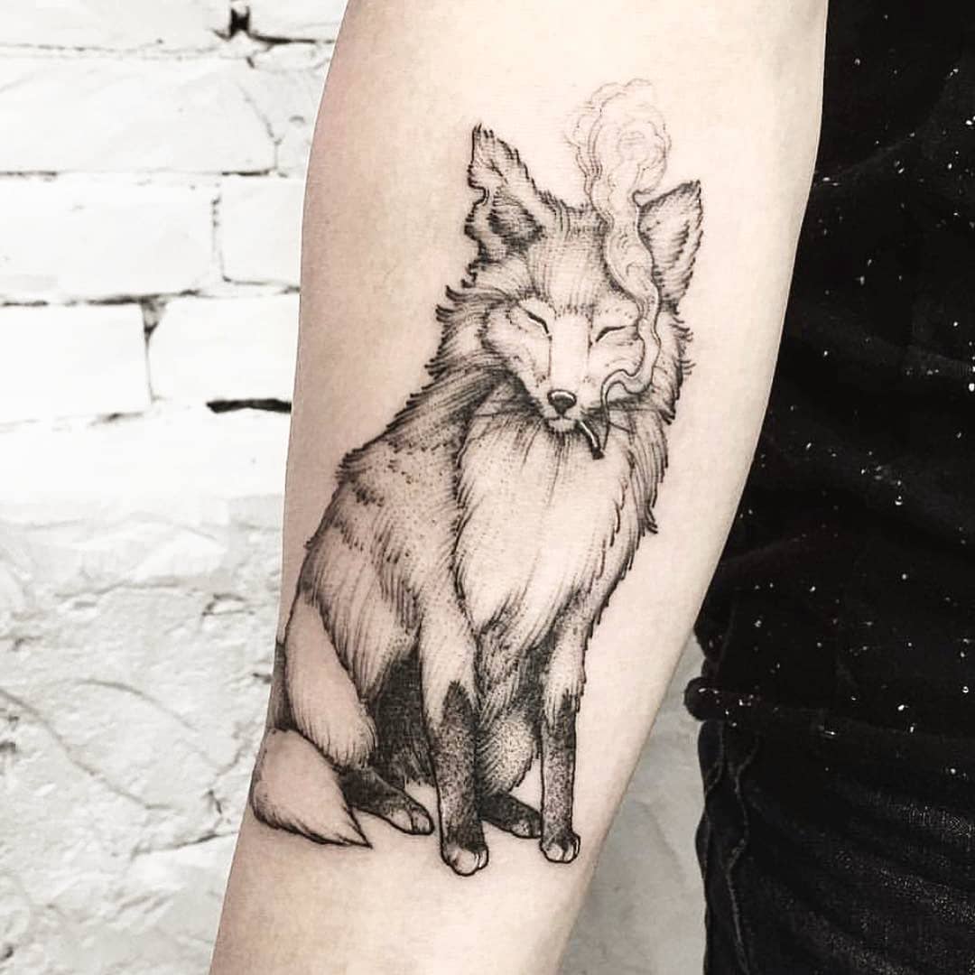 Smoking fox by Ink And Water Tattoo