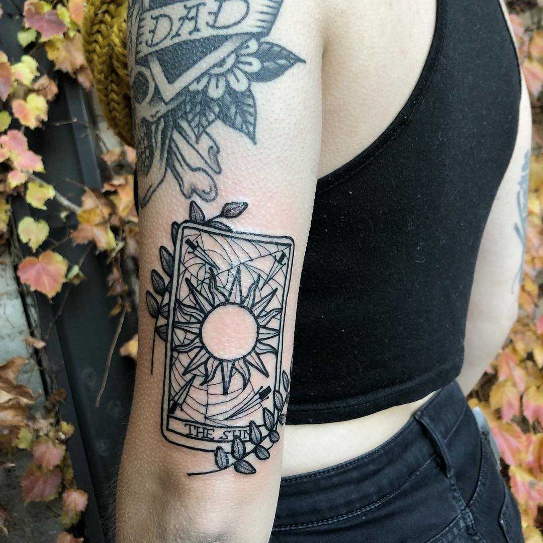 Sun tarot card tattoo