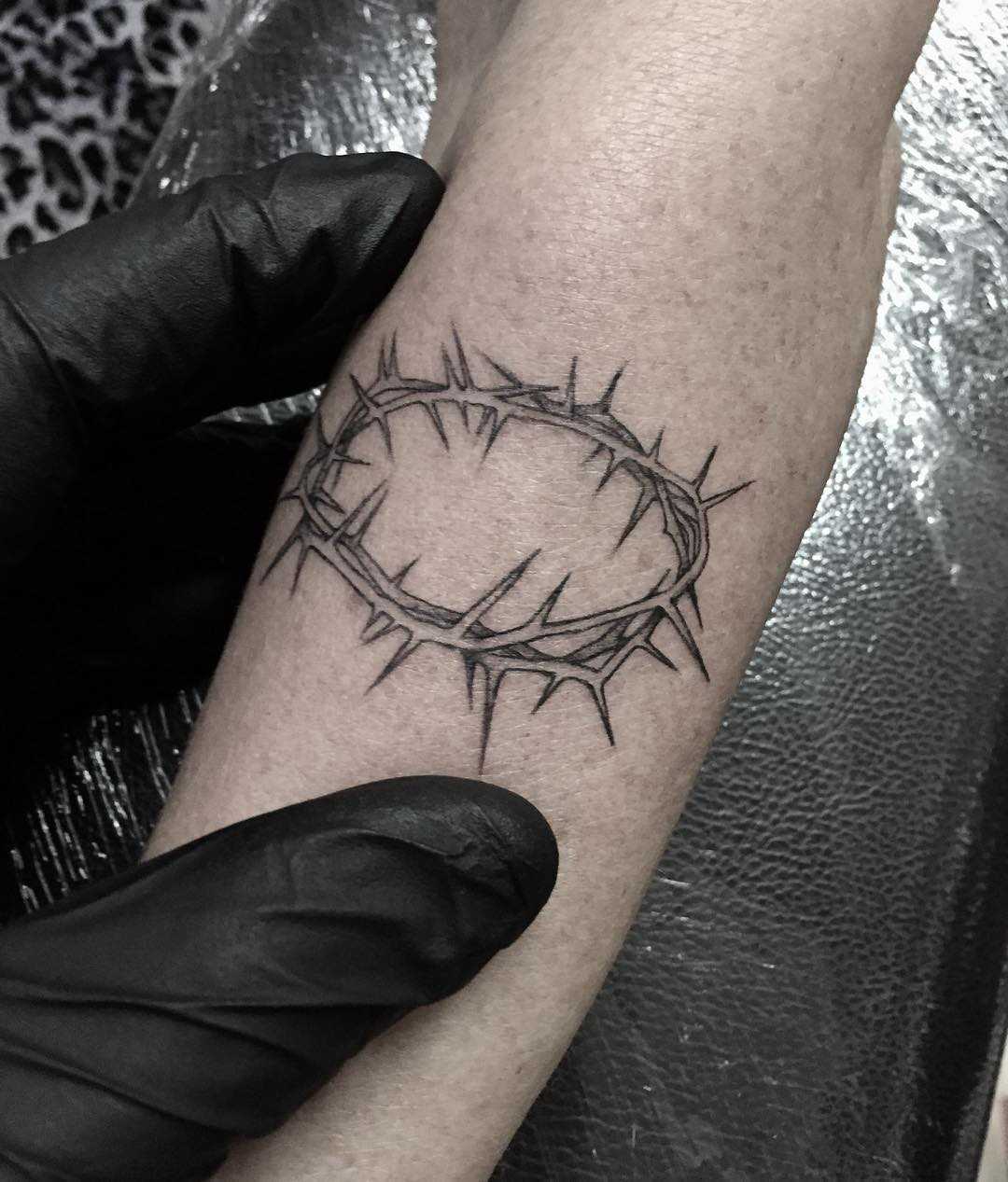 Thorns crown done at Primordial Pain Tattoo, Milano